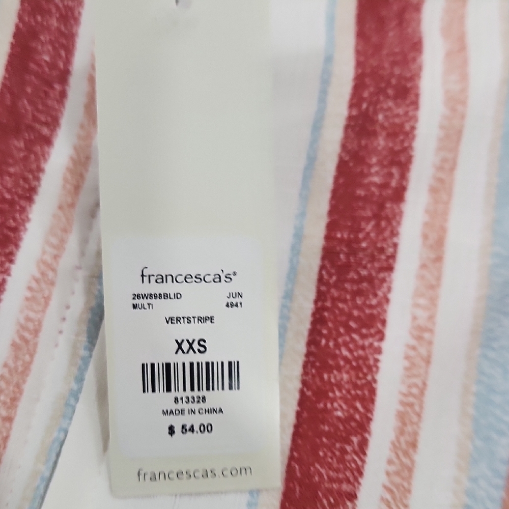 Francesca's Collections Red and White Striped Kids Dress - Picture 6 of 7